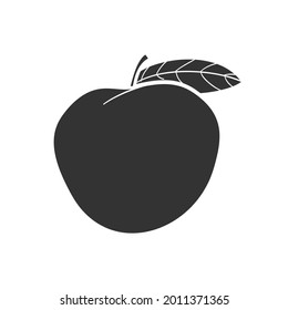 Apple Icon Silhouette Illustration. Fruit Fresh Vector Graphic Pictogram Symbol Clip Art. Doodle Sketch Black Sign.