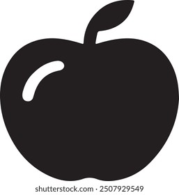 Ilustración vectorial de silueta de icono de manzana 1