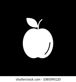 Apple icon. Silhouette Apple vector icon for web design isolated on black background