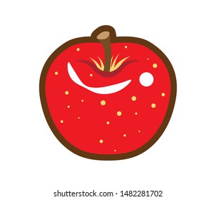 Apple icon ,Simple cartoon Line art