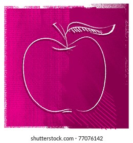 apple icon, simple freehand drawing, vector