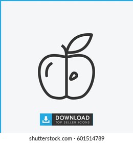 apple icon. simple outline apple vector icon. on white background.