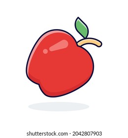 Apple icon simple vector with red color