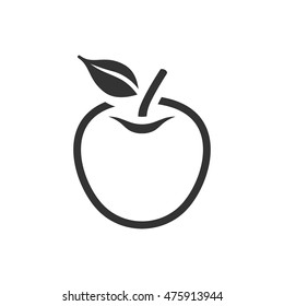 Apple icon in single color. Food fruit healthy lifestyle diet sweet school snack