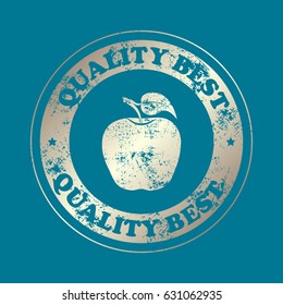 apple icon. Stamp with text. Quality  best