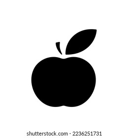Apple icon. Stylized black glyph on white background. Best for web, print, package, advertising, logo creating and branding design.