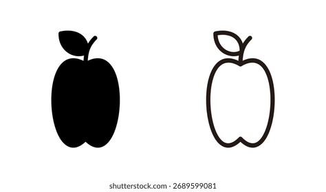 Apple icon symbol for apps and websites. Apple sign and symbols for web design.