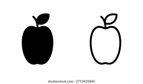 Símbolo de icono de manzana para App y Sitios web. Signo de manzana y símbolos para el Diseño web.