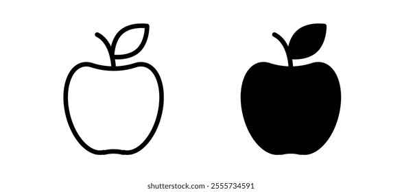 Apple icon symbol collection on white background.