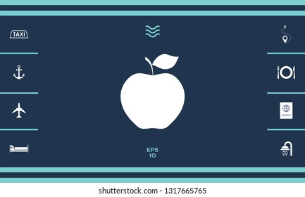 Apple icon symbol. Graphic elements for your design