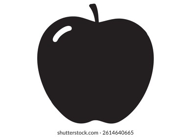 Apple icon symbol silhouette design isolated Vector illustration
