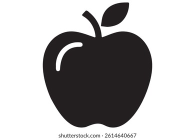 Apple icon symbol silhouette design isolated Vector illustration
