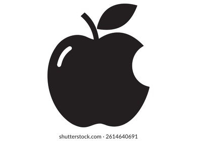 Apple icon symbol silhouette design isolated Vector illustration
