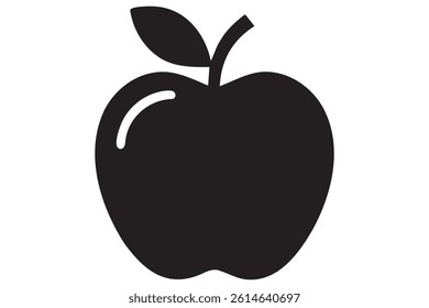 Apple icon symbol silhouette design isolated Vector illustration
