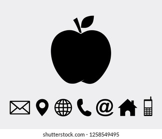 Apple icon symbol vector for web