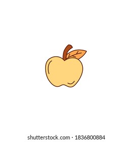Apple icon. Thanksgiving icon. Simple, flat, outline, color.