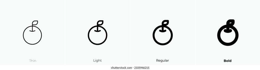apple icon. Thin, Light Regular And Bold style design isolated on white background
