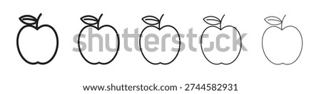 Apple icon. Thin line illustration. outline drawing, Editable stroke