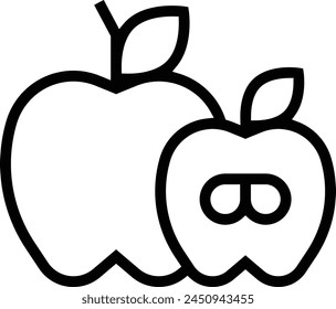 apple icon. Thin linear style design isolated on white background