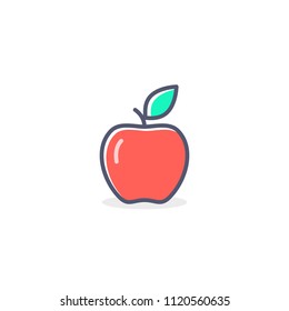 Apple Icon in trendy flat style isolated on white background. Vector color illustration.