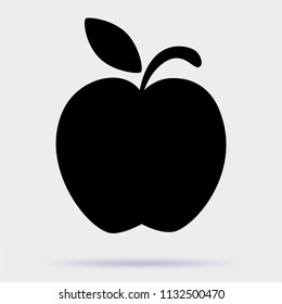 Apple Icon in trendy flat style isolated on grey background