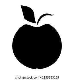 Apple icon in trendy flat style. Black and white apple icon. Apple icon vector.