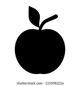 Apple icon in trendy flat style. Black and white apple icon. Apple icon vector.