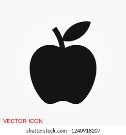 Apple Icon in trendy flat style isolated on background.