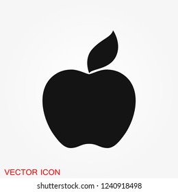 Apple Icon in trendy flat style isolated on background.