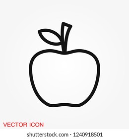 Apple Icon in trendy flat style isolated on background.