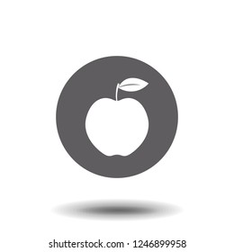 Apple Icon in trendy flat style isolated on grey background. Apple Icon page symbol for your web site design