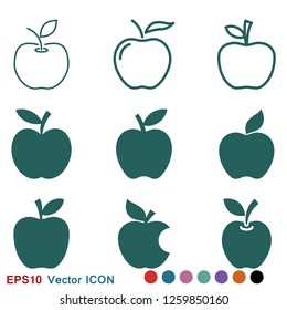 Apple Icon in trendy flat style isolated on background.