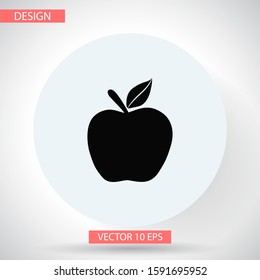 Apple Icon in trendy flat style isolated on grey background. Apple Icon page symbol for your web site design Apple Icon logo, app, UI. Apple