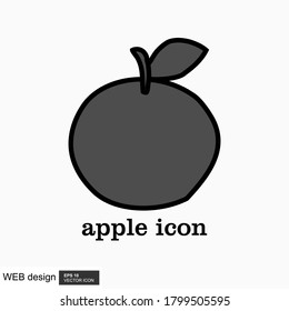 Apple icon in trendy flat style with background.
