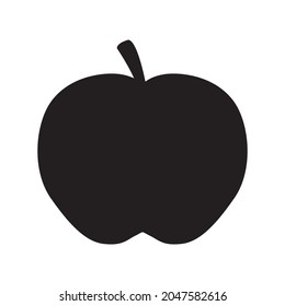 Apple Icon in trendy flat style isolated on grey background. illustration vector shilhouette