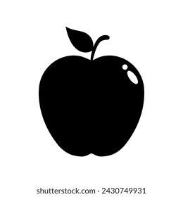 Icono de Apple vector en silueta negra. Concepto de fruta saludable