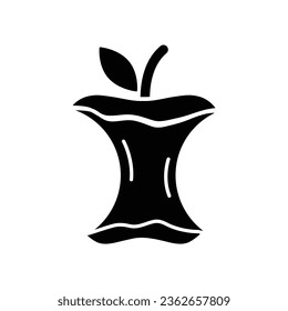 icono de manzana. símbolo de manzana negra vectorial