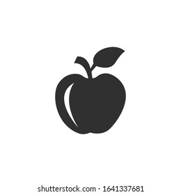 Apple Icon Vector Black and White Graphic on White Background