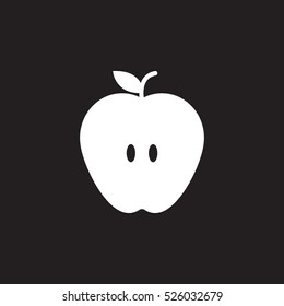 Apple Icon Vector, Filled Flat Sign, Solid Pictogram Isolated On Black, Logo Illustration