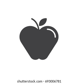 Apple icon vector, filled flat sign, solid pictogram isolated on white. Symbol, logo illustration. Pixel perfect vector graphics