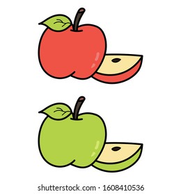apple icon vector. apple icon filled outline style design . Green and red apple