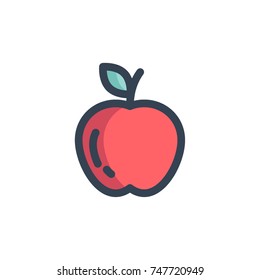 Apple Icon Vector. Apple Icon Filled Outline Style Design