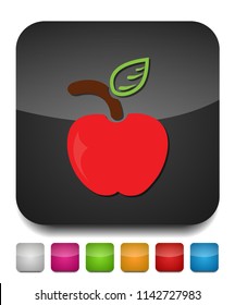 apple icon, vector fruit illustration, healthy food