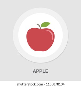 Apple Icon, Vector Fruit Illustration, Healthy Food Symbol, Nature Fruit