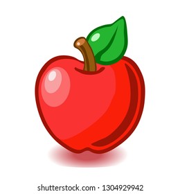 apple icon, vector fruit illustration, healthy food 