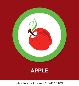 apple icon, vector fruit illustration, healthy food