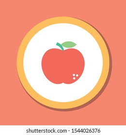 apple icon, vector fruit illustration, healthy food

