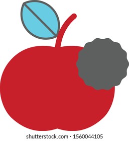 apple icon, vector fruit illustration, healthy food