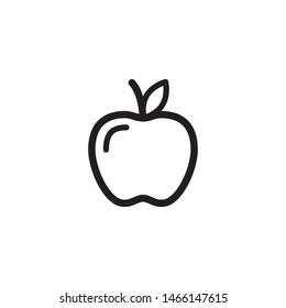 Вектор значок Apple. Иллюстрация символа фруктов Apple. Плоский дизайн на белом фоне.