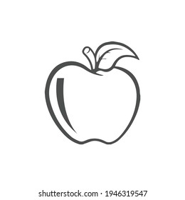 Vector de icono de Apple. Ilustración del símbolo de la fruta de manzana. Diseño plano con fondo blanco.
